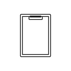 Clipboard icon. Black outline. Vector illustration, flat design