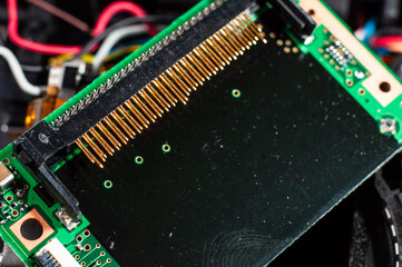 Connector for connecting a memory card to the camera for transferring information close-up