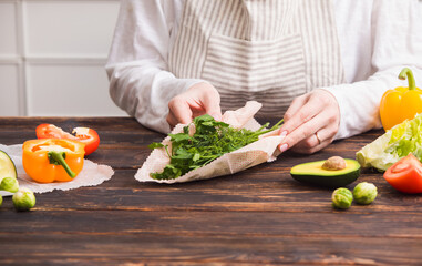 Ecological reusable wrapping for healthy and fresh food