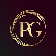 Simple Elegant Initial Letter Type PG Logo Sign Symbol Icon, Logo Design Template