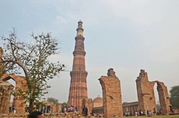 Qutub Minar, UNESCO World Heritage site in New Delhi,india