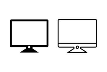 Computer icon set. computer monitor icon vector.