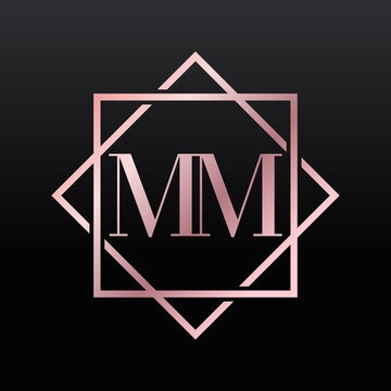 Initial letter MM simple and elegant monogram design template logo Stock  Vector