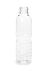 empty new plastic bottle isolated on white background. production of containers