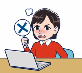 ノートパソコンと主婦