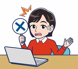 ノートパソコンと主婦