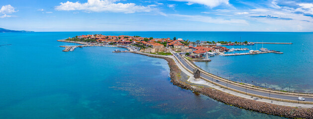 Aerial view of the Bulgarian town Nessebar