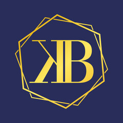 Simple Elegant Initial Letter Type KB Logo Sign Symbol Icon, Logo Design Template