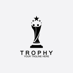 Trophy vector logo icon.champions  trophy logo icon for winner award logo template