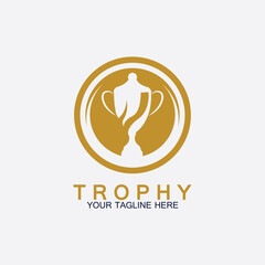 Trophy vector logo icon.champions  trophy logo icon for winner award logo template
