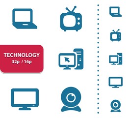 Technology, Electronics Icons