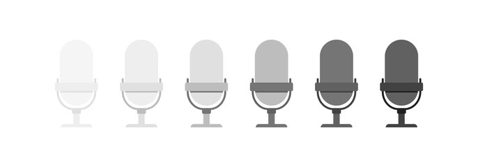 Microphone icons on white background. Vector flat illustration.