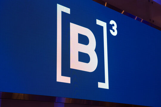 Logo of the B3, a Stock Exchange, Sao Paulo, Brazil