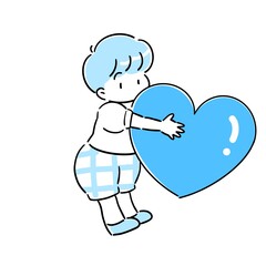 青色のハートを持った男の子