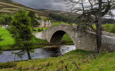 Fototapeta na wymiar Beautiful scenery along the way from Inverness to Aviemore , Scotland