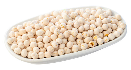 White chickpeas isolated on white background