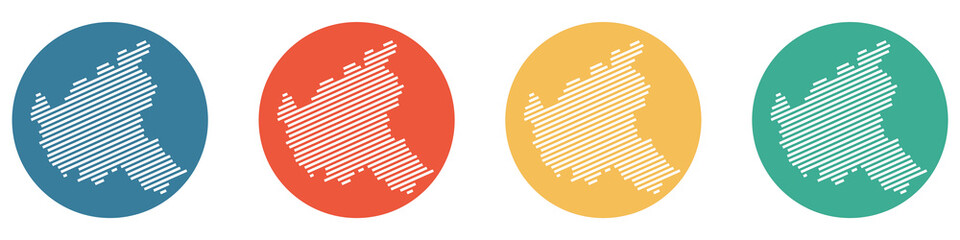 Bunter Banner mit 4 Buttons: Bundesland Hamburg