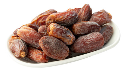 Medjoul dates fruit isolated on white background. ramadan kareem