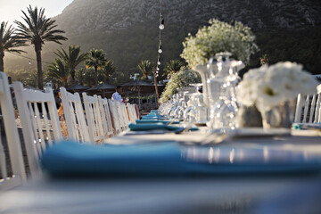 Details of a wedding at the beach