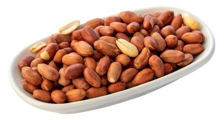 unsalted peanuts isolated on white background