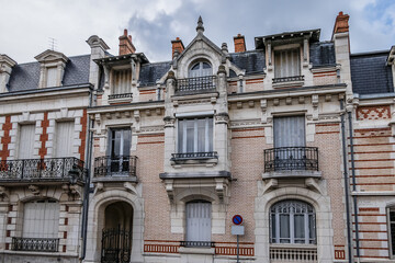 Classical architecture of buildings in Orleans. Orleans is a city in north-central France, about...