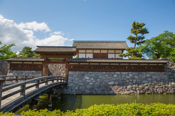 太鼓門前橋とお濠　松代城