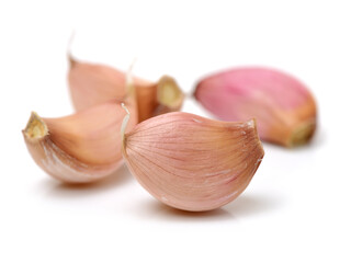 fresh garlic isolated on white background 