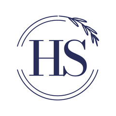 Simple Elegant Initial Letter Type HS Logo Sign Symbol Icon, Logo Design Template