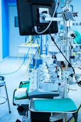 Heart lung machine for heart surgery in operating room