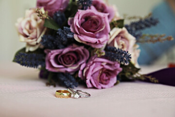 Bridal bouquet with flowers