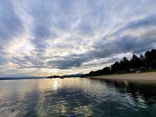 sunset over the river