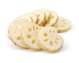 Lotus root on the white background