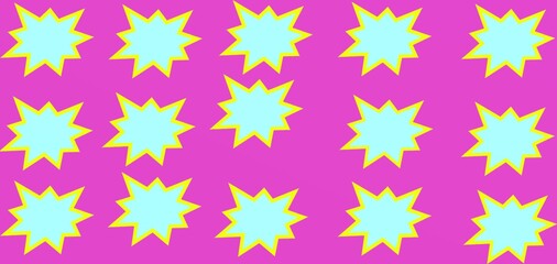 many blue stars with yellow outlines on a pink background