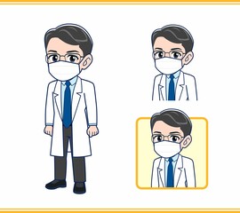 マスクをしている医者