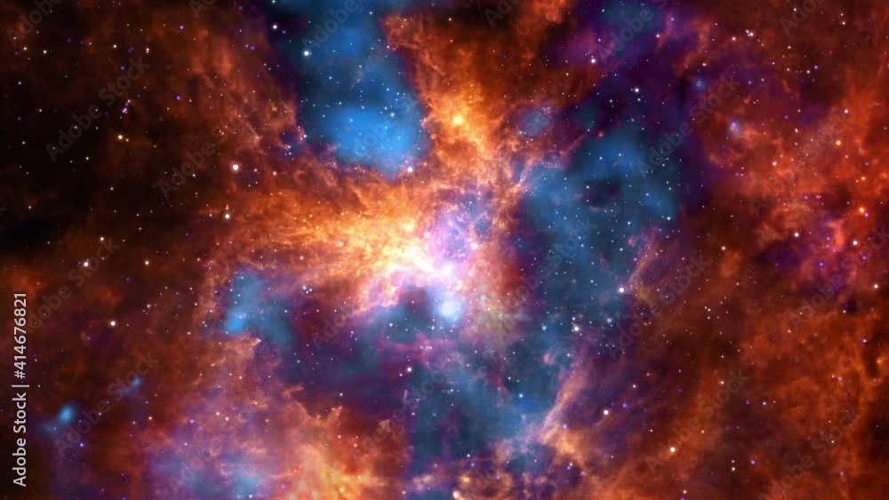 Wall mural the tarantula nebula or 30 doradus in magellanic cloud exploration on deep space. 4k flight 3d anima