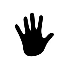 Hand palm vector black icon. Open hand flat vector illustration. Palm Isolated on a white background