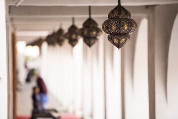 Architecture details of traditional arabian market Souq Waqif in Doha City in Qatar