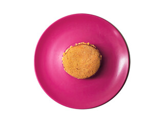 Gofio Alfajor on Red Plate