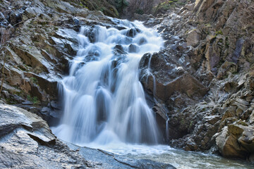 waterfall in the mountains