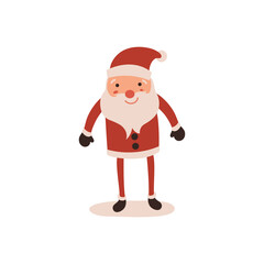 Santa claus on white background. Vector illustration for retro christmas card