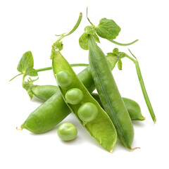 Fresh peas isolated on white background