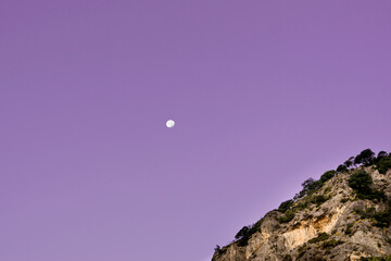 Lunar phase , rock, skies