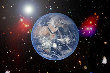 Abstract space background with earth. The elements of this image furnished by NASA.
