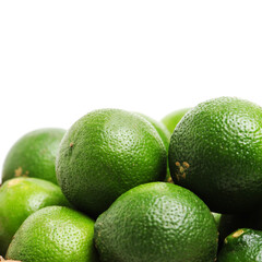 Fresh limes on white background 