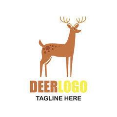 deer animal logo with text space for your slogan tagline, vector illustration