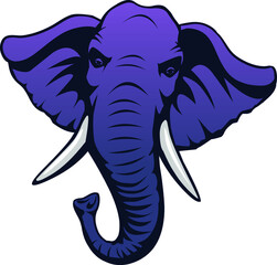 Elephant head isolated vector illustration
