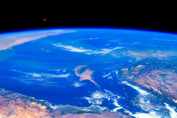 A large plume of dust stretching over the Mediterranean Sea and the island of Cyprus. Digital...