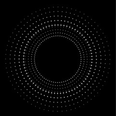 Halftone dots in circle form. round logo . vector dotted frame . Half tone design element