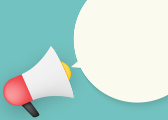 Abstract Background with Megaphone, speech bubble and copy space. Vector Illustration EPS10