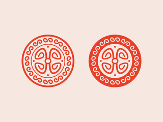 Logo with oriental ornament on a beige background